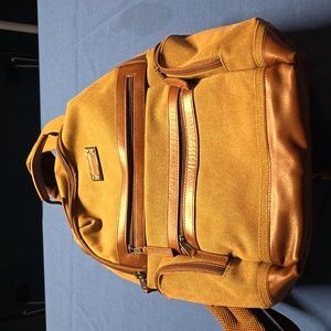 COPY - Canvas and leather backpack brown